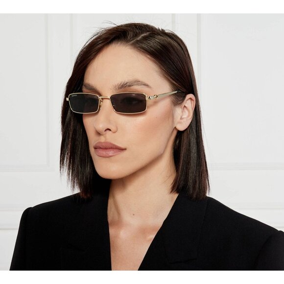 NEW GUCCI SUNGLASSES GG1600S 001 GOLD/GRAY WOMEN EYEWEAR GUCCI - Picture 2 of 11